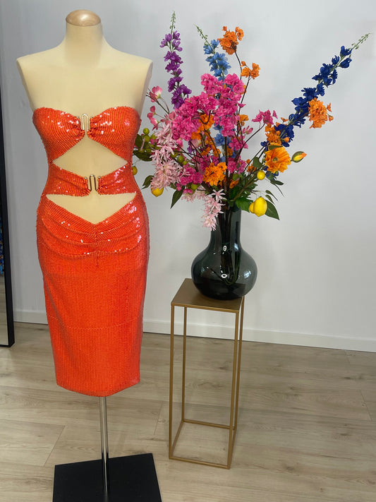 Cut out Orange  dress